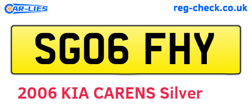 SG06FHY are the vehicle registration plates.