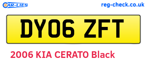 DY06ZFT are the vehicle registration plates.