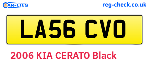 LA56CVO are the vehicle registration plates.