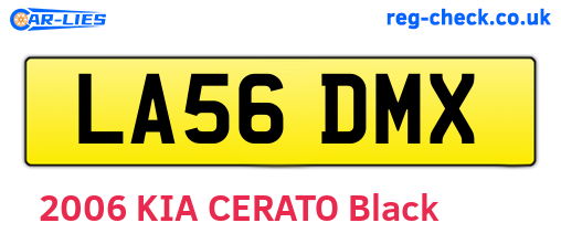 LA56DMX are the vehicle registration plates.