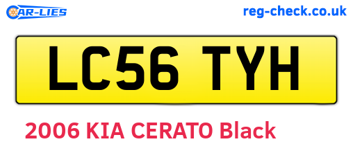 LC56TYH are the vehicle registration plates.