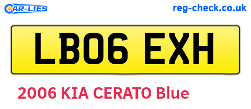 LB06EXH are the vehicle registration plates.
