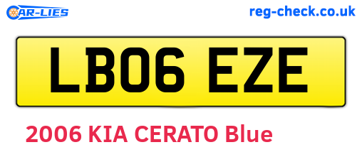 LB06EZE are the vehicle registration plates.