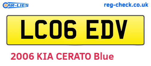 LC06EDV are the vehicle registration plates.