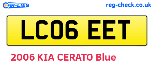 LC06EET are the vehicle registration plates.