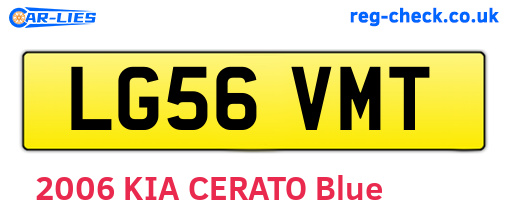 LG56VMT are the vehicle registration plates.