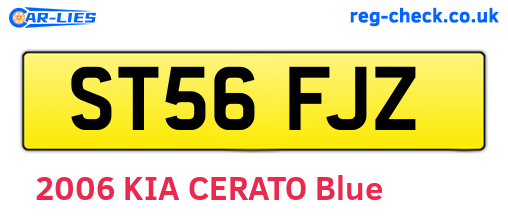 ST56FJZ are the vehicle registration plates.