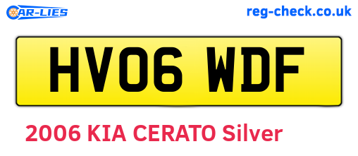 HV06WDF are the vehicle registration plates.