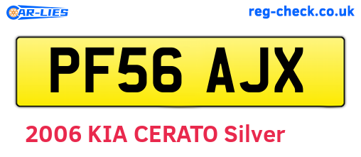 PF56AJX are the vehicle registration plates.