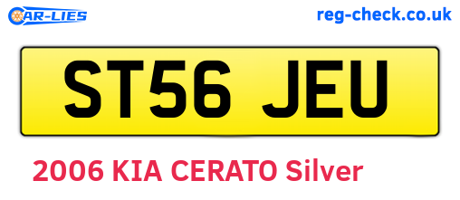 ST56JEU are the vehicle registration plates.