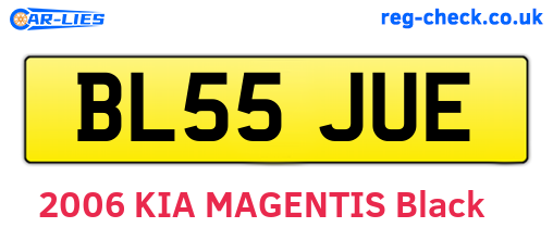 BL55JUE are the vehicle registration plates.