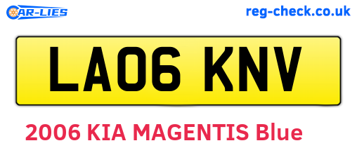 LA06KNV are the vehicle registration plates.