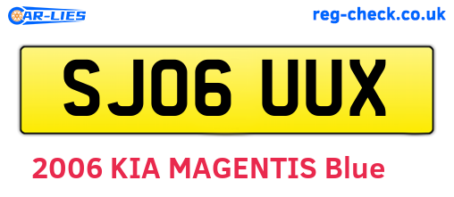 SJ06UUX are the vehicle registration plates.
