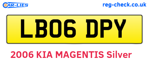LB06DPY are the vehicle registration plates.