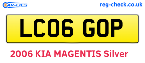 LC06GOP are the vehicle registration plates.