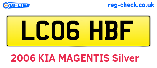 LC06HBF are the vehicle registration plates.