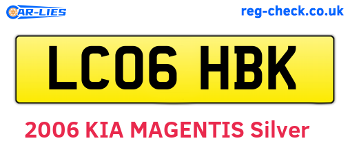 LC06HBK are the vehicle registration plates.