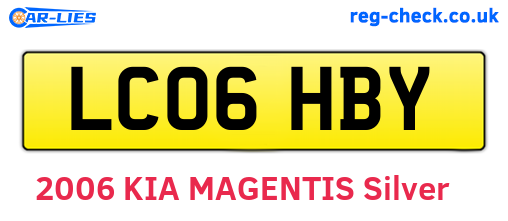 LC06HBY are the vehicle registration plates.