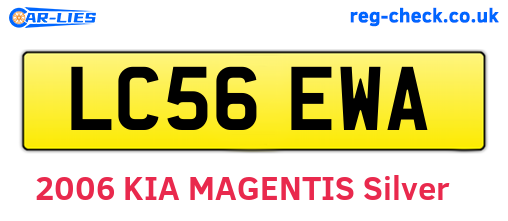LC56EWA are the vehicle registration plates.
