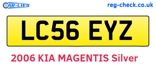 LC56EYZ are the vehicle registration plates.