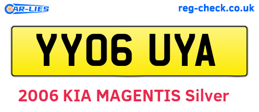 YY06UYA are the vehicle registration plates.