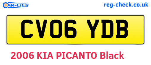 CV06YDB are the vehicle registration plates.