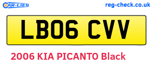 LB06CVV are the vehicle registration plates.