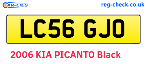 LC56GJO are the vehicle registration plates.