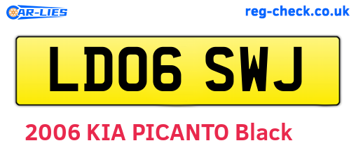 LD06SWJ are the vehicle registration plates.