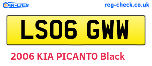LS06GWW are the vehicle registration plates.