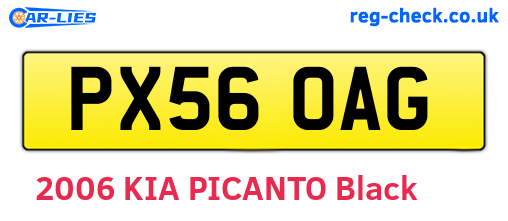 PX56OAG are the vehicle registration plates.