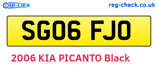 SG06FJO are the vehicle registration plates.