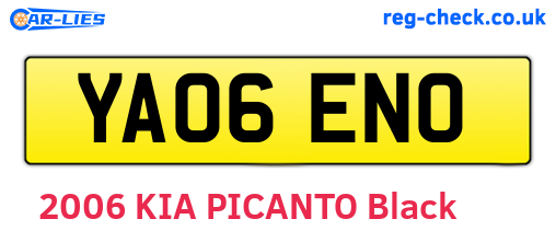 YA06ENO are the vehicle registration plates.