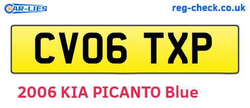 CV06TXP are the vehicle registration plates.