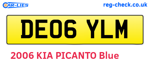 DE06YLM are the vehicle registration plates.