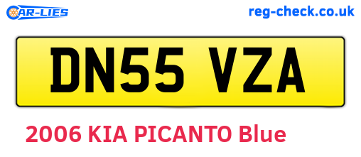 DN55VZA are the vehicle registration plates.