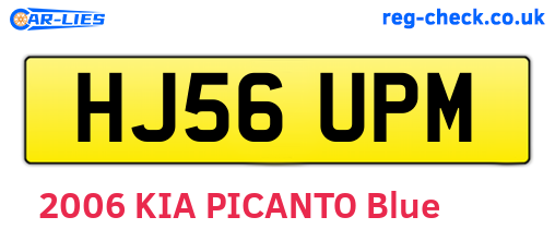 HJ56UPM are the vehicle registration plates.
