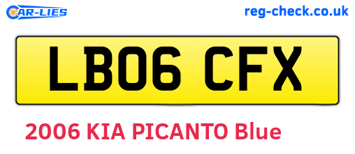 LB06CFX are the vehicle registration plates.
