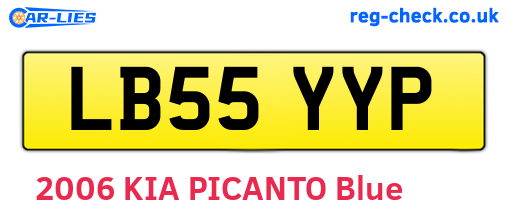 LB55YYP are the vehicle registration plates.