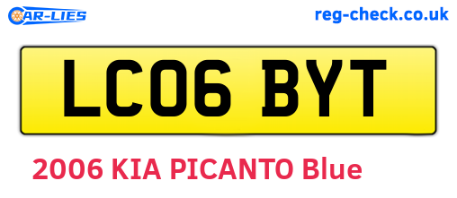 LC06BYT are the vehicle registration plates.