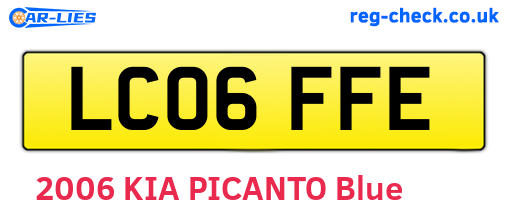 LC06FFE are the vehicle registration plates.