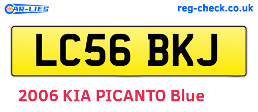 LC56BKJ are the vehicle registration plates.