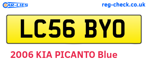 LC56BYO are the vehicle registration plates.