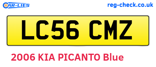 LC56CMZ are the vehicle registration plates.