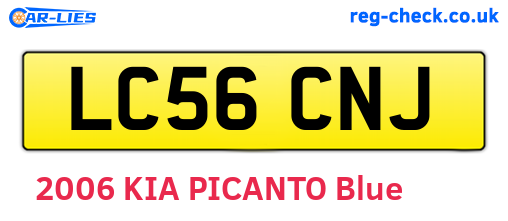LC56CNJ are the vehicle registration plates.