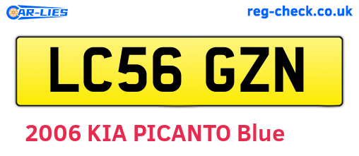 LC56GZN are the vehicle registration plates.