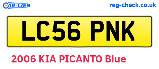LC56PNK are the vehicle registration plates.