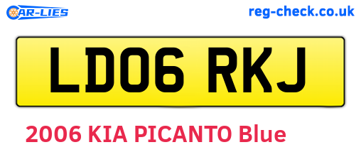 LD06RKJ are the vehicle registration plates.
