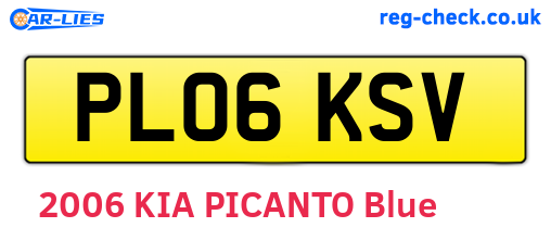 PL06KSV are the vehicle registration plates.
