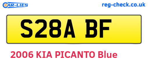 S28ABF are the vehicle registration plates.